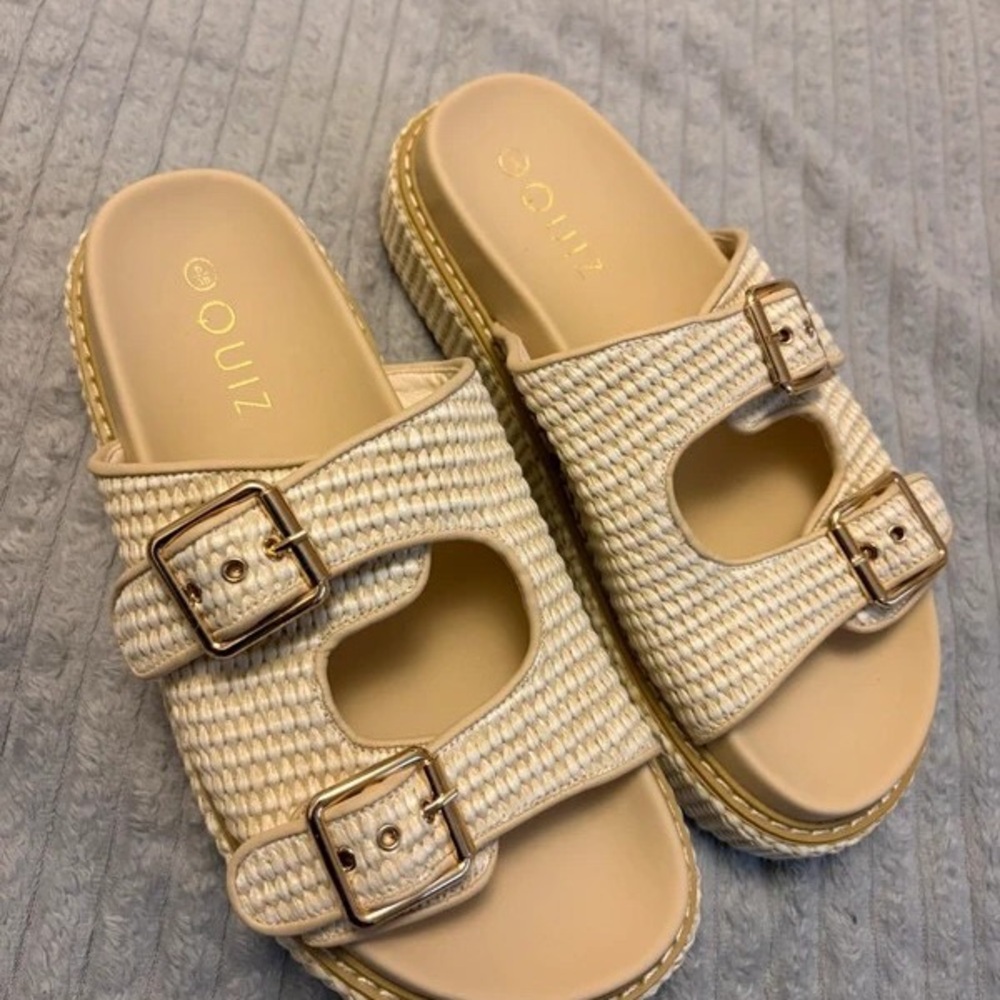 Zouiz Beige Woven Women's Sandals